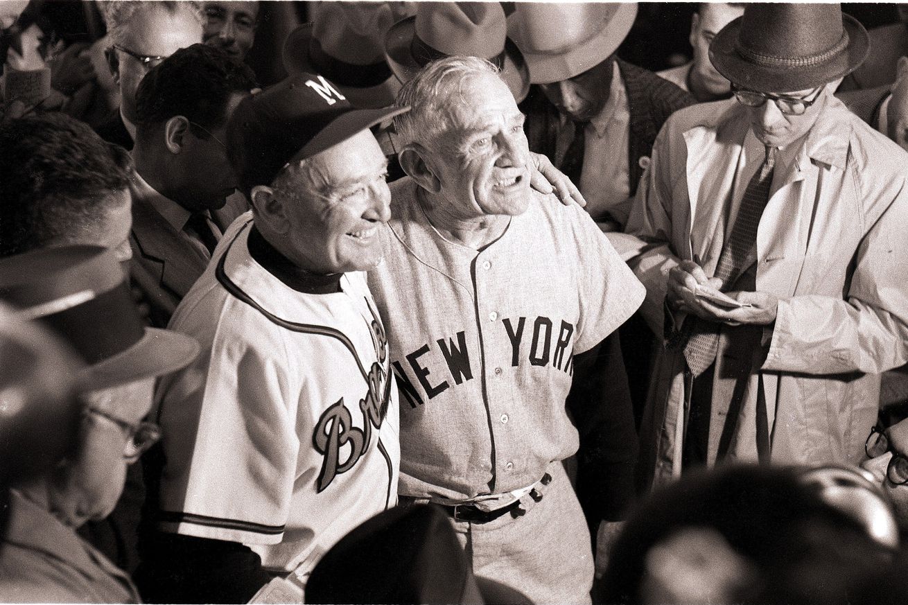 New York Yankees Manager Casey Stengel and Milwaukee Braves Manager Fred Haney, 1958 World Series