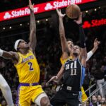 Los Angeles Lakers guarding Atlanta Hawks star Trae Young