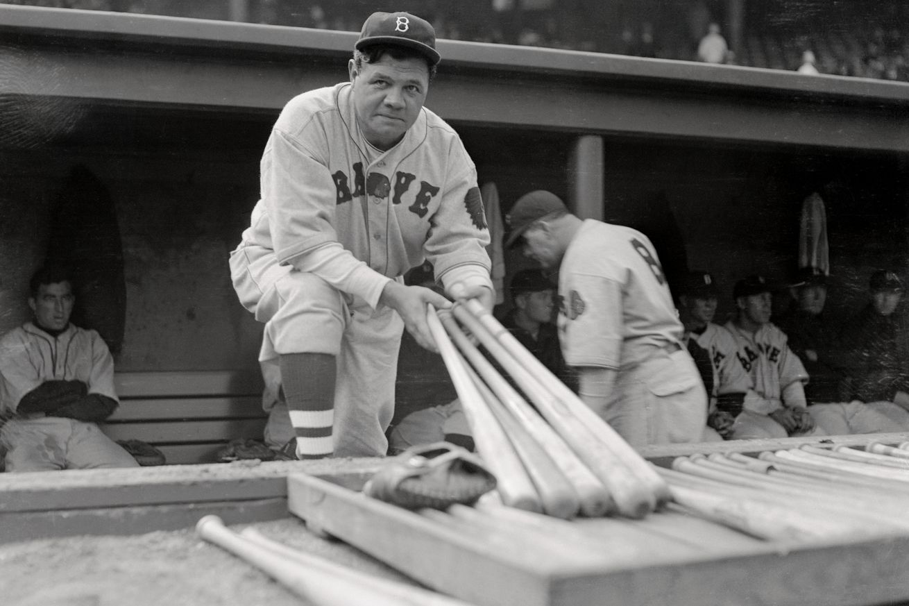 Babe Ruth Looking over Bats