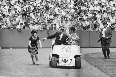 Mickey Mantle Riding In Golf Cart